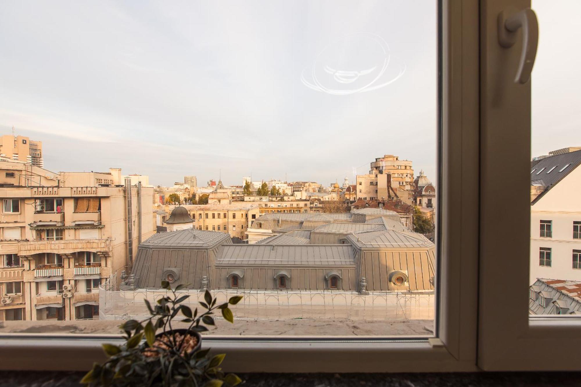 Royalty Apt With City Views On Calea Victoriei Bukarest Eksteriør billede